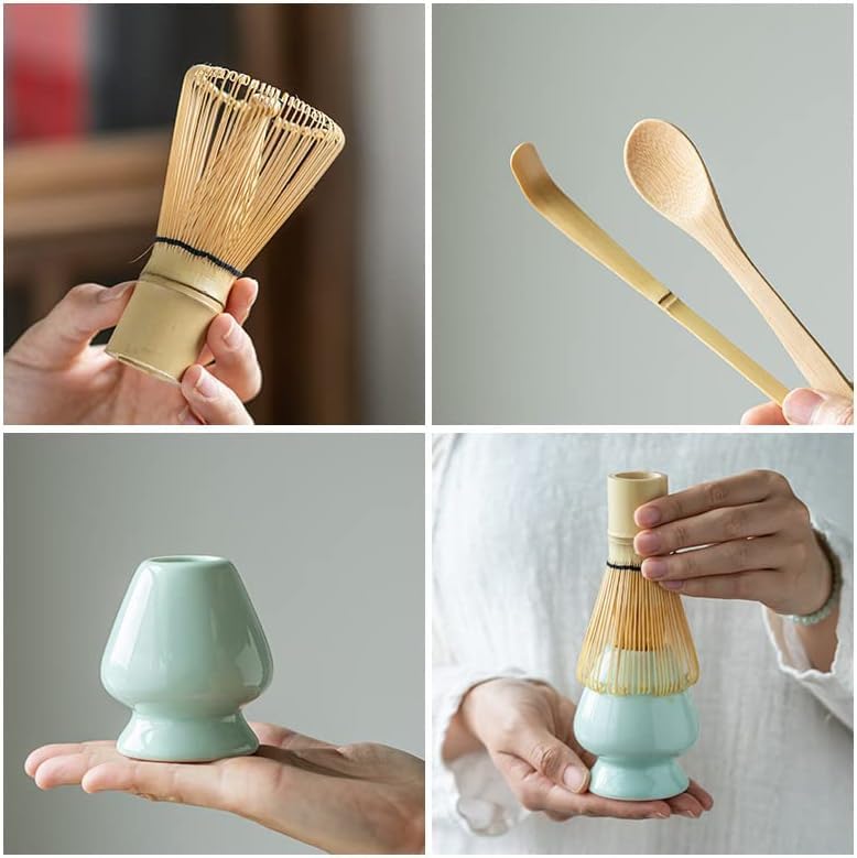 4 Piece Starter Matcha Set (Whisk, Stand, Scoop and Spoon)