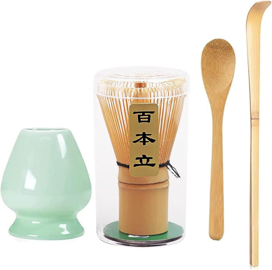 4 Piece Starter Matcha Set (Whisk, Stand, Scoop and Spoon)