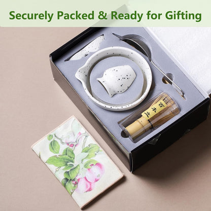 8 Piece Premium Matcha Set (Bowl, Whisk, Whisk Stand, Scoop, Sifter, Tea Cloth, Spoon, Spoon Stand)