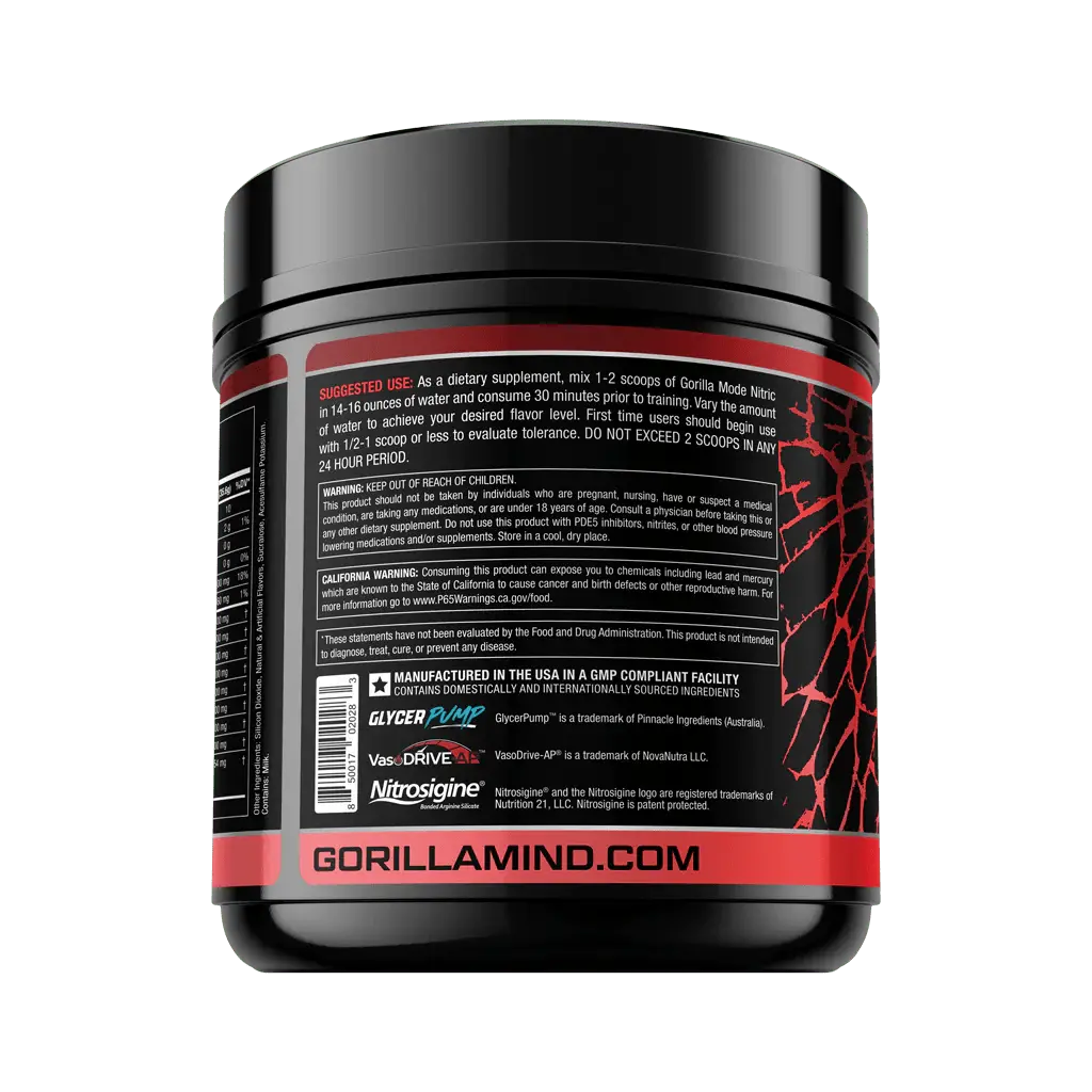 Gorilla Mode NITRIC - Stim Free Pre - Workout • Gym Focus & Energy • Pump & Focus - Serendipity Australia