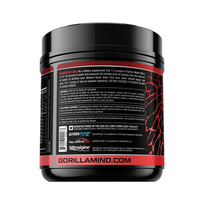 Gorilla Mode NITRIC - Stim Free Pre - Workout • Gym Focus & Energy • Pump & Focus - Serendipity Australia