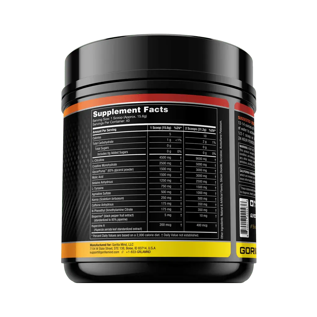 Gorilla Mode Pre - Workout - Maximum Performance & Energy Boost | Gorilla Mind - Serendipity Australia